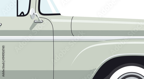 Vintage truck design featuring classic side view in minimalist style