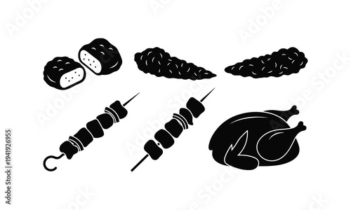 Delicious skewered meats and seafood for a barbecue