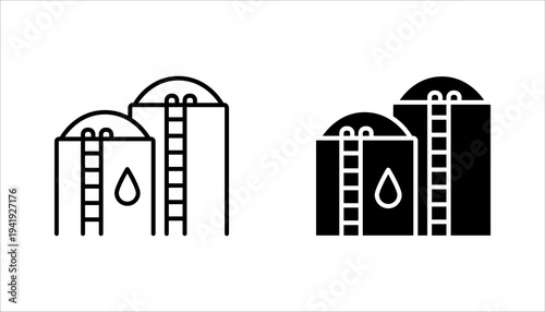 Oil storage icon set. vector illustration on white background