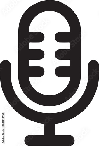 Microphone speaker (speech to text) line art icon for apps and websites