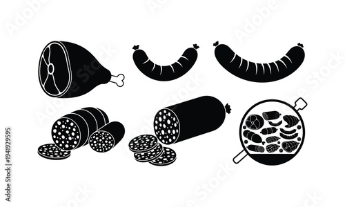 Variety of cured meats and sausages on display