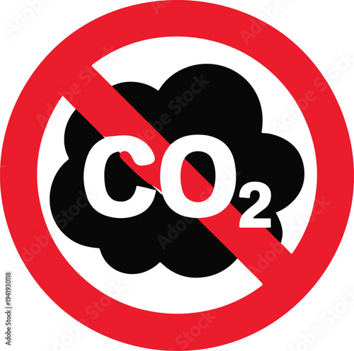 No carbon gas vector sign