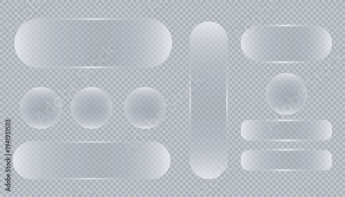 Abstract geometric shapes composed of translucent circles and rectangles. Vector illustration