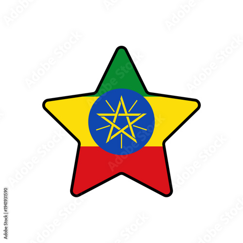 Star with the ethiopia flag
Vector Star with the flag on a white background