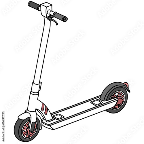 White electric scooter with red accents white scooter 2