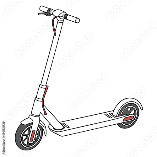 White electric scooter with red accents white scooter 1