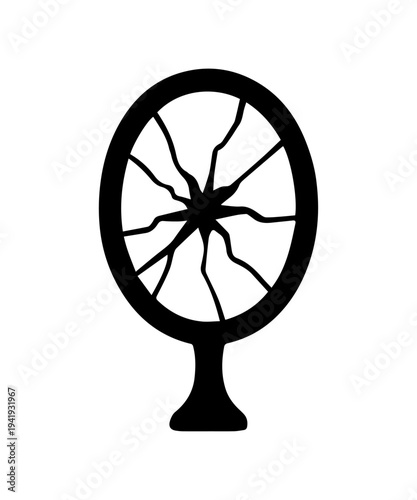 Broken mirror icon representing bad luck superstition