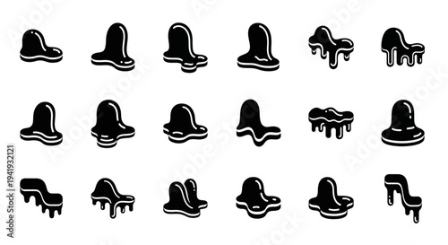 Collection of high-heeled shoe icons in various poses and styles displayed together