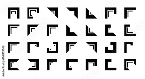 Geometric shapes arranged in a grid pattern on a flat surface from a top-down viewpoint