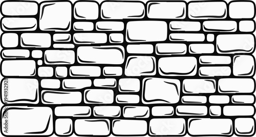 A pattern of varied rectangular stones forming a wall