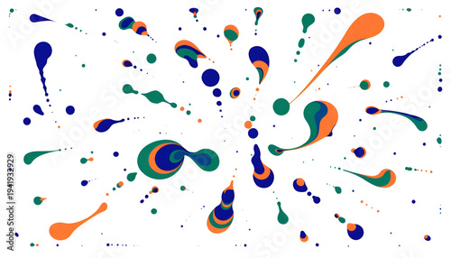 Colorful Paint Splatter Splash PNG Transparent Background, Blue Green Orange Abstract Ink Drop Explosion Design, Dynamic Artistic Spray Pattern, Creative Messy Brush Stroke Backdrop Texture