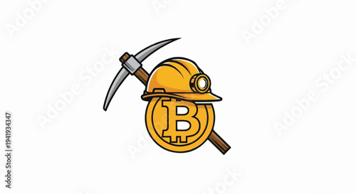 A gold coin with a pickaxe and hard hat