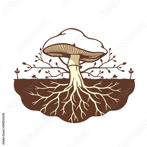 Mycelium Root Network Underground