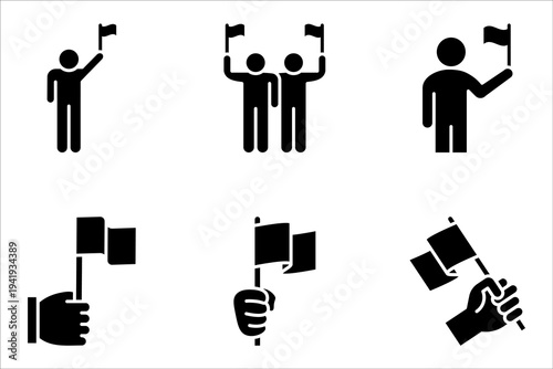 Surrender capitulate give up icon set, vector illustration on white background