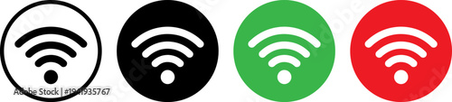 WiFi signal icons in different colors for connectivity concepts