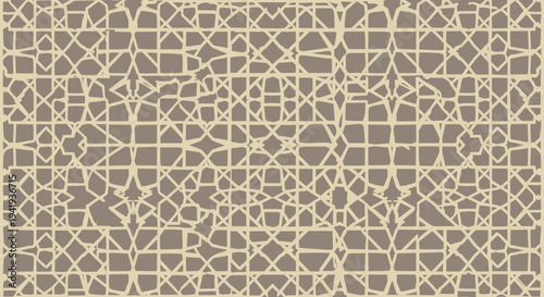 Mosaic Pattern with Geometric Shapes and Tiles.