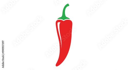 A vibrant red chili pepper stands out against a white backdrop a striking silhouette high quality