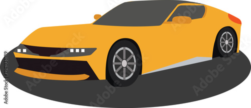 Modern Sports Car Representing Luxury Performance Vehicle and High Speed Automotive Design
