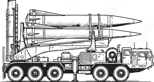 American Missile Launcher Trucks Vector