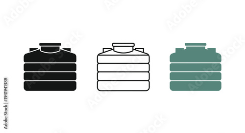 Three variations of a fuel tank design illustrated as a silhouette
