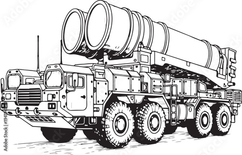 American Missile Launcher Trucks Vector