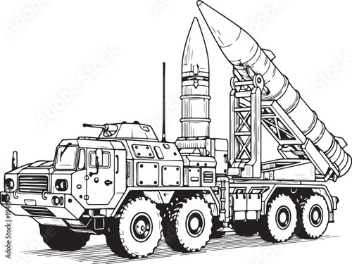 American Missile Launcher Trucks Vector