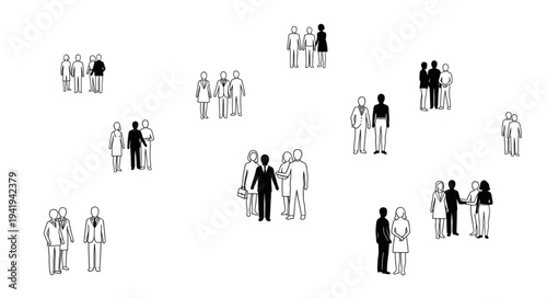 Diverse Groups of People in Various Social Interactions.