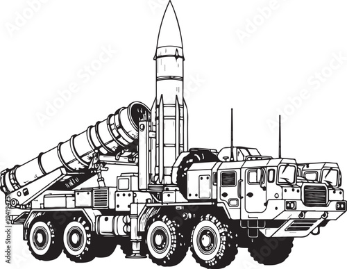American Missile Launcher Trucks Vector
