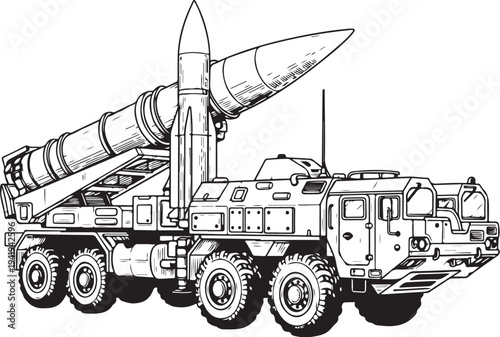 American Missile Launcher Trucks Vector