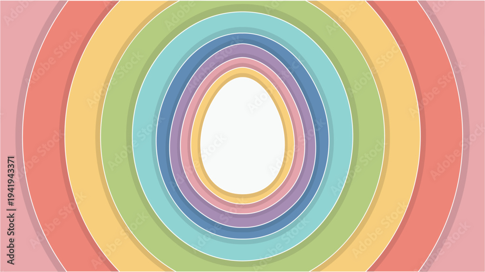 Obraz premium Abstract Easter Egg Background with Pastel Rainbow Layers.