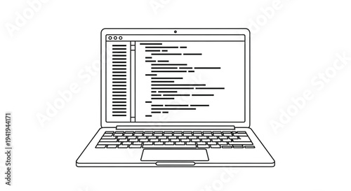 A sleek silver portable laptop computer with a black keyboard and blank screen display isolated on a white background for business technology and digital network communication