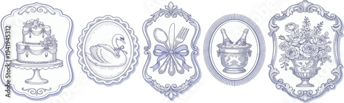 Doodle frames or hand drawn geometric border collection. Minimal hand drawn oval rectangle shapes kit. Elegant retro empty banner, poster, placard decor. Doodle frame emblem set for wedding invitation