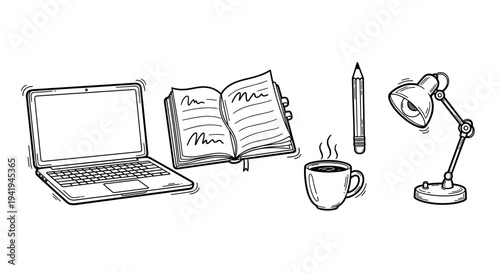 A tranquil young woman with closed eyes is depicted amidst a potted plant, an empty chair, and a teacup, exuding a sense of peace and mindfulness.