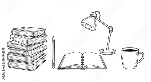 A smiling man wearing gloves holds a spray bottle, ready to clean, alongside a vacuum cleaner, a bucket, and a sponge.