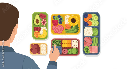 Healthy meal prep with colorful bento boxes: packed lunch ideas for fresh eating