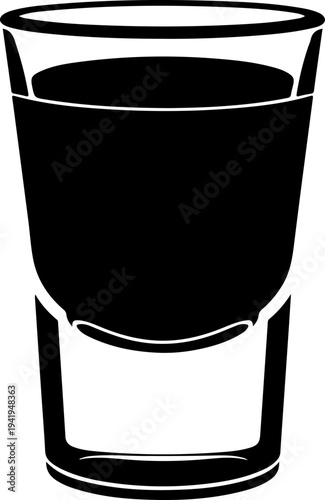 Espresso shot glass silhouette vector illustration