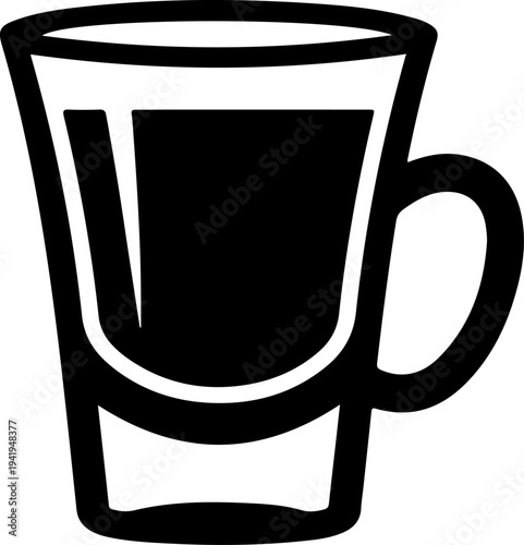 Espresso shot glass silhouette vector illustration