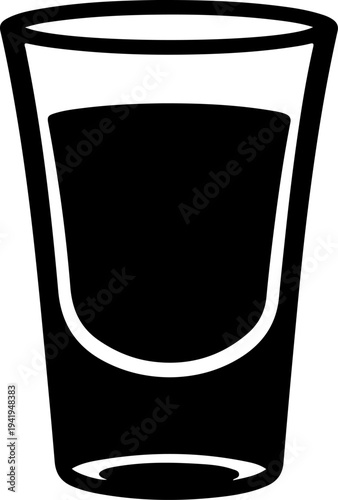Espresso shot glass silhouette vector illustration