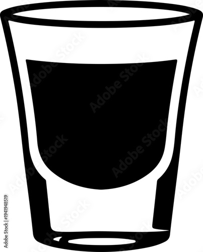 Espresso shot glass silhouette vector illustration