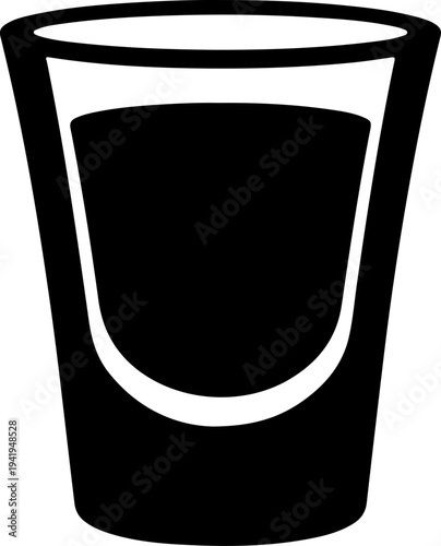 Espresso shot glass silhouette vector illustration