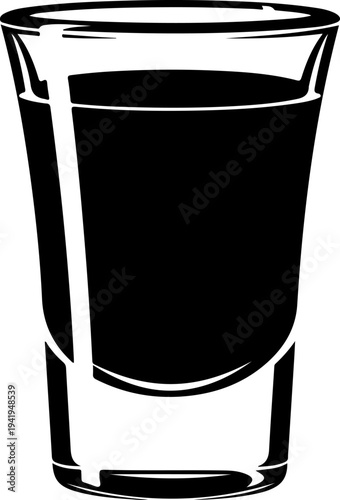 Espresso shot glass silhouette vector illustration