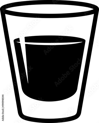 Espresso shot glass silhouette vector illustration