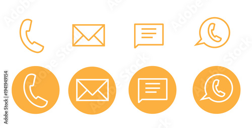 sets of contact us icon email call message chat png file type