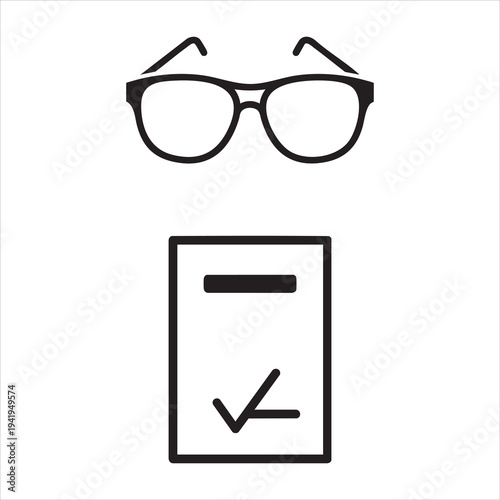 A pair of glasses and a checklist