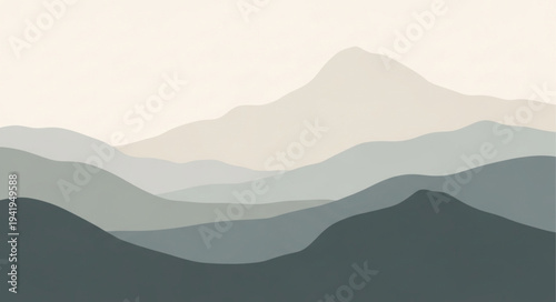 Abstract Mountain Landscape with Soft Gradient Colors.