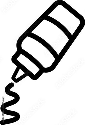 Squeeze Bottle Drawing Zigzag Cheese Line vector illustration