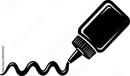 Squeeze Bottle Drawing Zigzag Cheese Line vector illustration