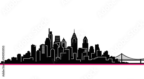 Wallpaper Mural Philadelphia city skyline with iconic skyscrapers and bridge Torontodigital.ca
