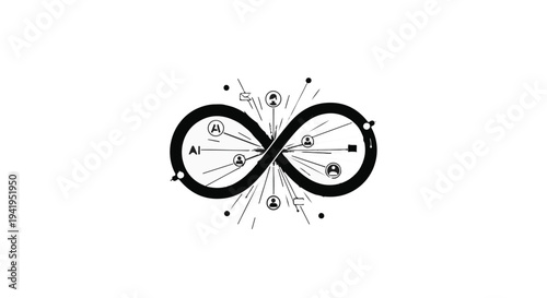 infinity symbol with zodiac signs and astrology elements