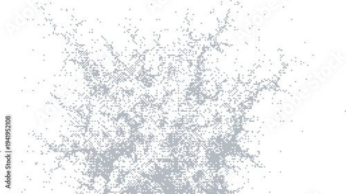 Abstract digital representation of a branching neural network or fractal pattern in monochrome Vector illustration